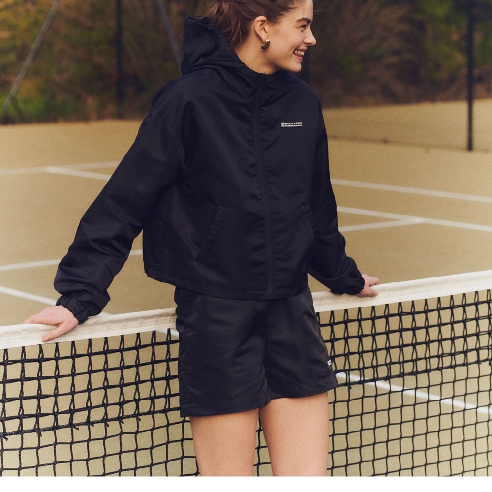 Sporty and Rich Good Health Nylon Black Shorts